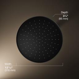 Kohler Traditional 12'' single-function rainhead, 2.5 gpm - Matte Black - image 3