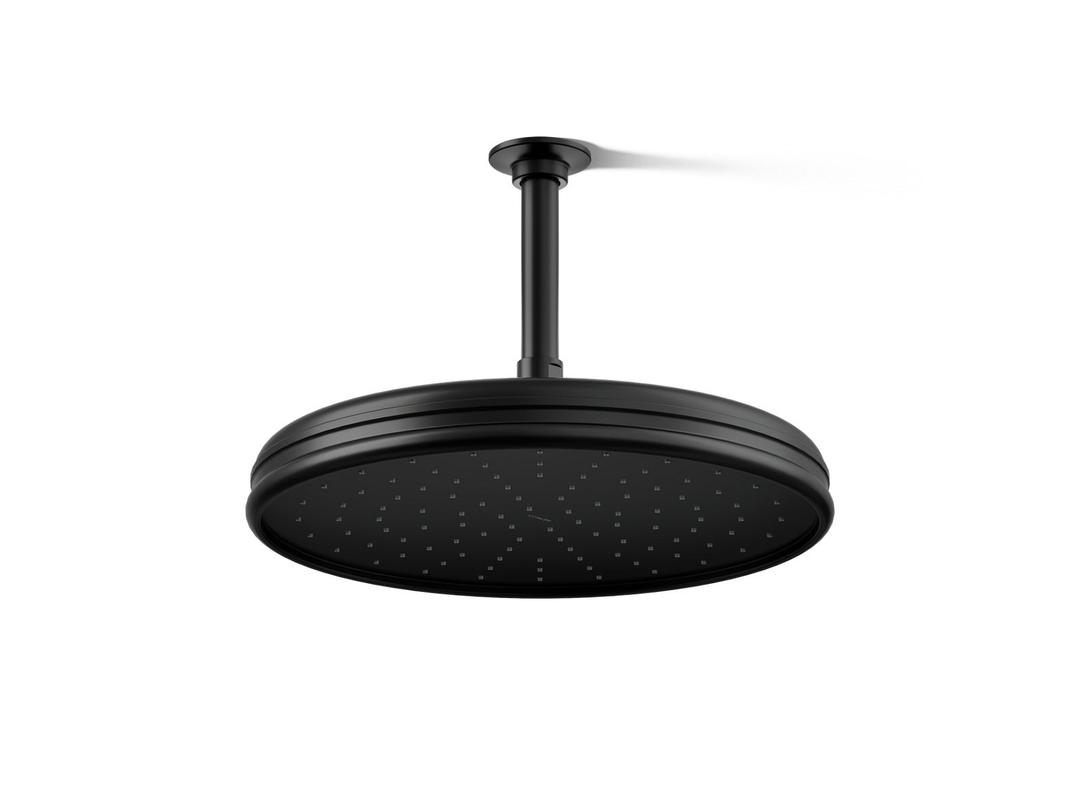 Kohler Traditional 12'' single-function rainhead, 2.5 gpm - Matte Black by Kohler