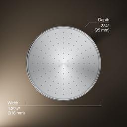 Kohler Traditional 12'' single-function rainhead, 2.5 gpm - Polished Chrome - image 3