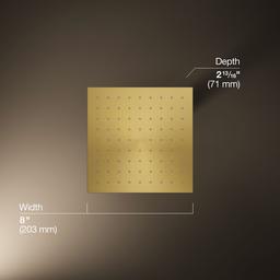 Kohler Contemporary Square 8'' single-function rainhead, 1.75 gpm - Vibrant Brushed Moderne Brass - image 3