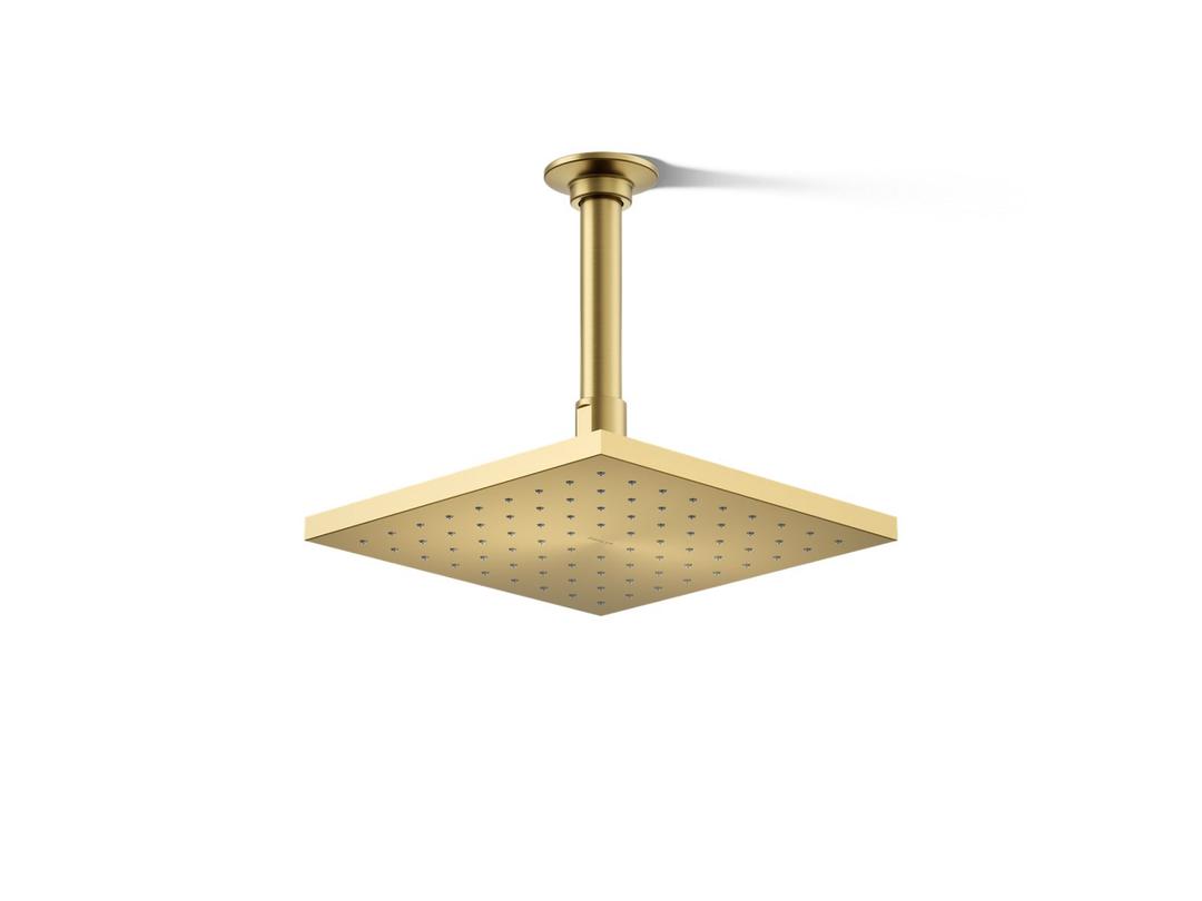 Kohler Contemporary Square 8'' single-function rainhead, 1.75 gpm - Vibrant Brushed Moderne Brass by Kohler
