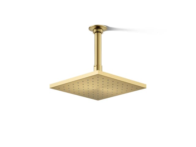 Kohler Contemporary Square 8'' single-function rainhead, 1.75 gpm - Vibrant Brushed Moderne Brass