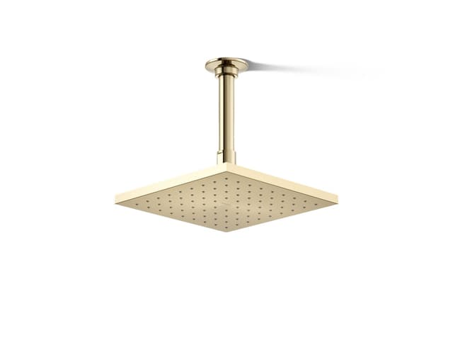 Kohler Contemporary Square 8'' single-function rainhead, 1.75 gpm - Vibrant French Gold