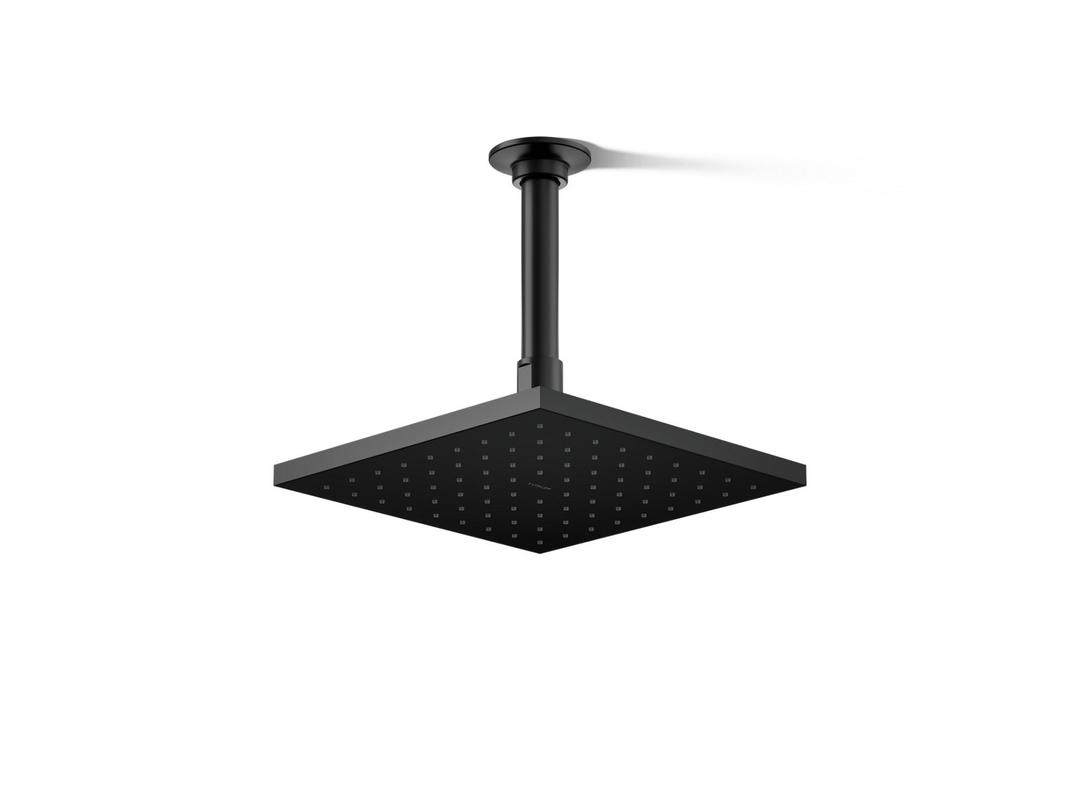 Kohler Contemporary Square 8'' single-function rainhead, 2.5 gpm - Matte Black by Kohler
