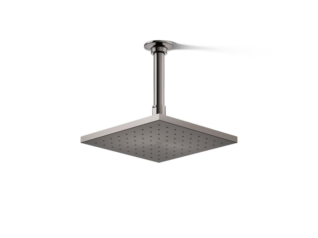 Kohler Contemporary Square 8'' single-function rainhead, 1.75 gpm - Vibrant Titanium by Kohler