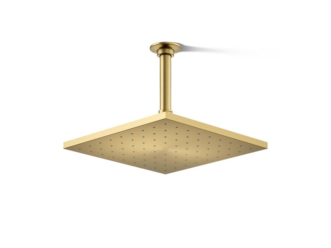 Kohler Contemporary Square 10'' single-function rainhead, 1.75 gpm - Vibrant Brushed Moderne Brass by Kohler