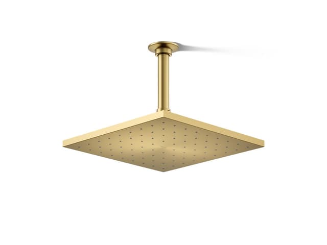 Kohler Contemporary Square 10'' single-function rainhead, 1.75 gpm - Vibrant Brushed Moderne Brass