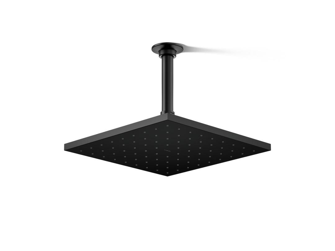 Kohler Contemporary Square 10'' single-function rainhead, 2.5 gpm - Matte Black by Kohler