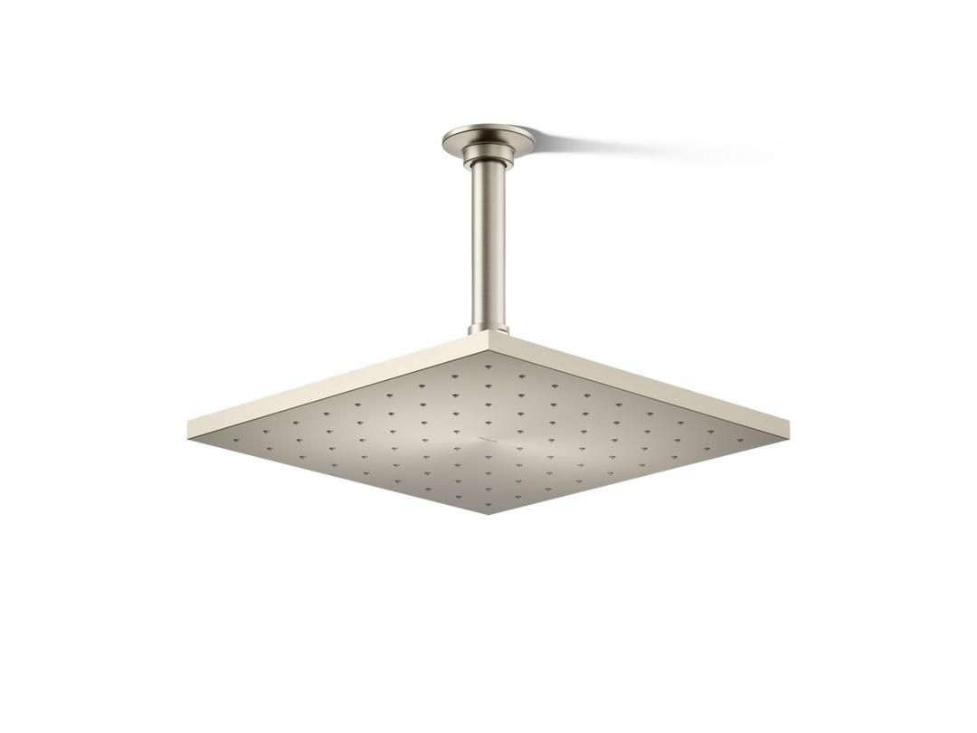 Kohler Contemporary Square 10'' single-function rainhead, 2.5 gpm - Vibrant Brushed Nickel by Kohler