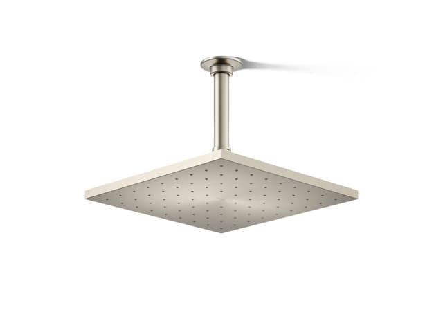 Kohler Contemporary Square 10'' single-function rainhead, 1.75 gpm - Vibrant Brushed Nickel