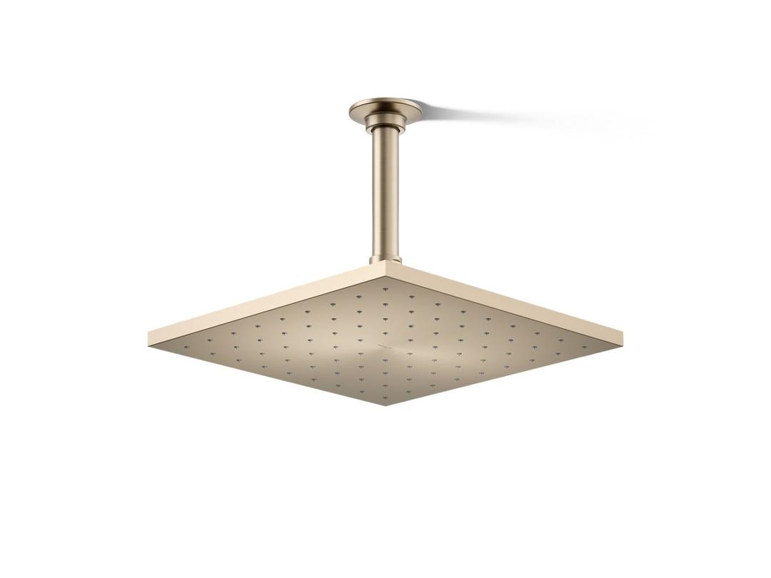 Kohler Contemporary Square 10'' single-function rainhead, 1.75 gpm - Vibrant Brushed Bronze by Kohler