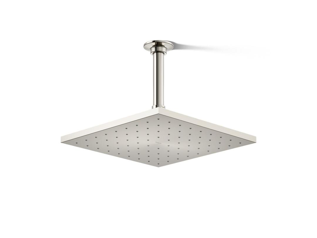 Kohler Contemporary Square 10'' single-function rainhead, 1.75 gpm - Vibrant Polished Nickel by Kohler