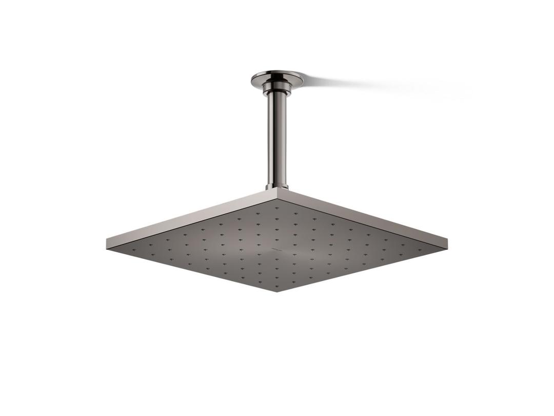 Kohler Contemporary Square 10'' single-function rainhead, 2.5 gpm - Vibrant Titanium by Kohler