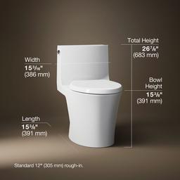 Kohler Veil Hidden cord one-piece elongated toilet with skirted trapway, dual-flush - White - image 3