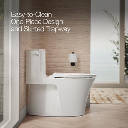 Kohler Veil Hidden cord one-piece elongated toilet with skirted trapway, dual-flush - White - image 4