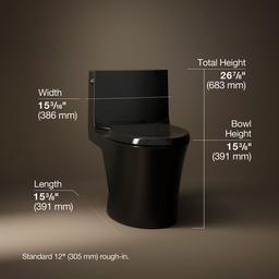 Kohler Veil One-piece elongated toilet with skirted trapway, dual-flush - Black - image 3
