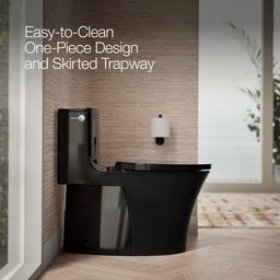 Kohler Veil One-piece elongated toilet with skirted trapway, dual-flush - Black - image 4