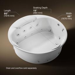 Kohler RiverBath 66'' drop-in heated whirlpool bath - White - image 3