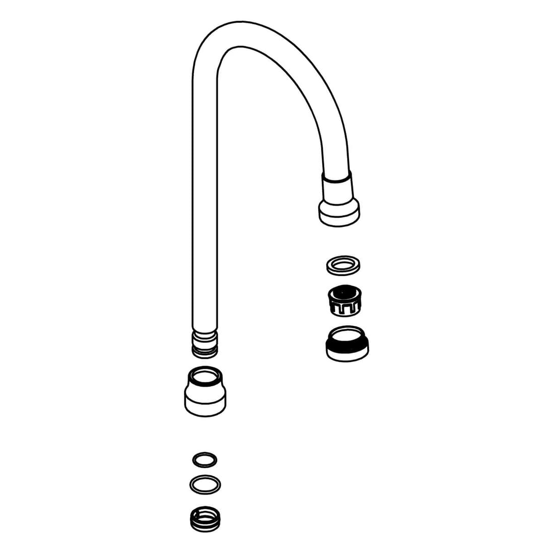 Kohler Genuine Parts Spout Assembly, Gooseneck KIT - Polished Chrome by Kohler Genuine Parts