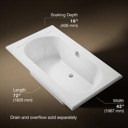 Kohler Memoirs 72'' x 42'' drop-in bath - White - image 3