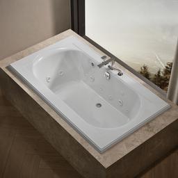 Kohler Memoirs 72'' x 42'' drop-in Effervescence whirlpool bath - White - image 2