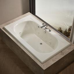 Kohler Memoirs 72'' x 42'' drop-in Effervescence whirlpool bath - Biscuit - image 2