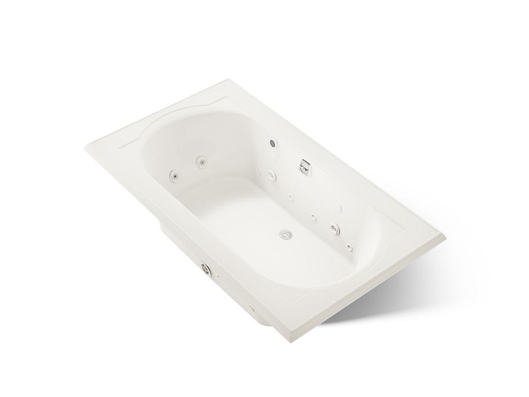 Kohler Memoirs 72'' x 42'' drop-in Effervescence whirlpool bath - Biscuit by Kohler