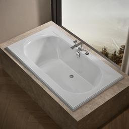 Kohler Memoirs 72'' x 42'' drop-in Heated BubbleMassageE air bath with Bask heated surface - White - image 2