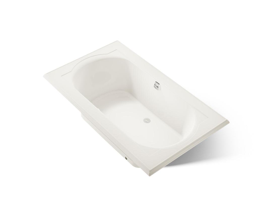 Kohler Memoirs 72'' x 42'' drop-in Heated BubbleMassageE air bath with Bask heated surface - Biscuit by Kohler