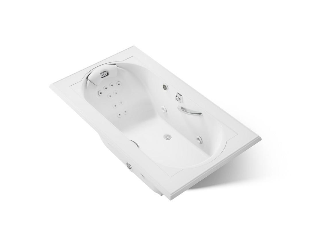 Kohler Memoirs 72'' x 42'' drop-in heated whirlpool bath - White by Kohler