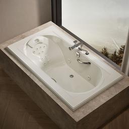 Kohler Memoirs 72'' x 42'' drop-in heated whirlpool bath - Biscuit - image 2