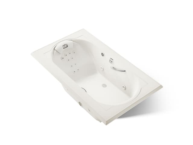 Kohler Memoirs 72'' x 42'' drop-in heated whirlpool bath - Biscuit