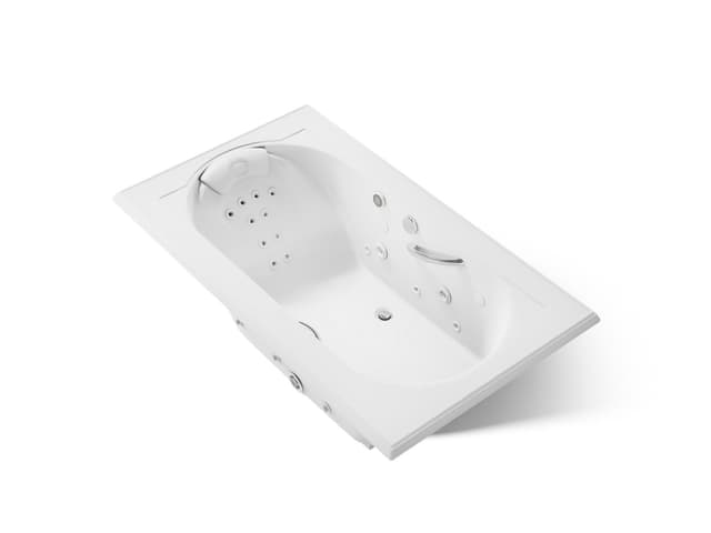 Kohler Memoirs 72'' x 42'' drop-in Effervescence whirlpool bath - White