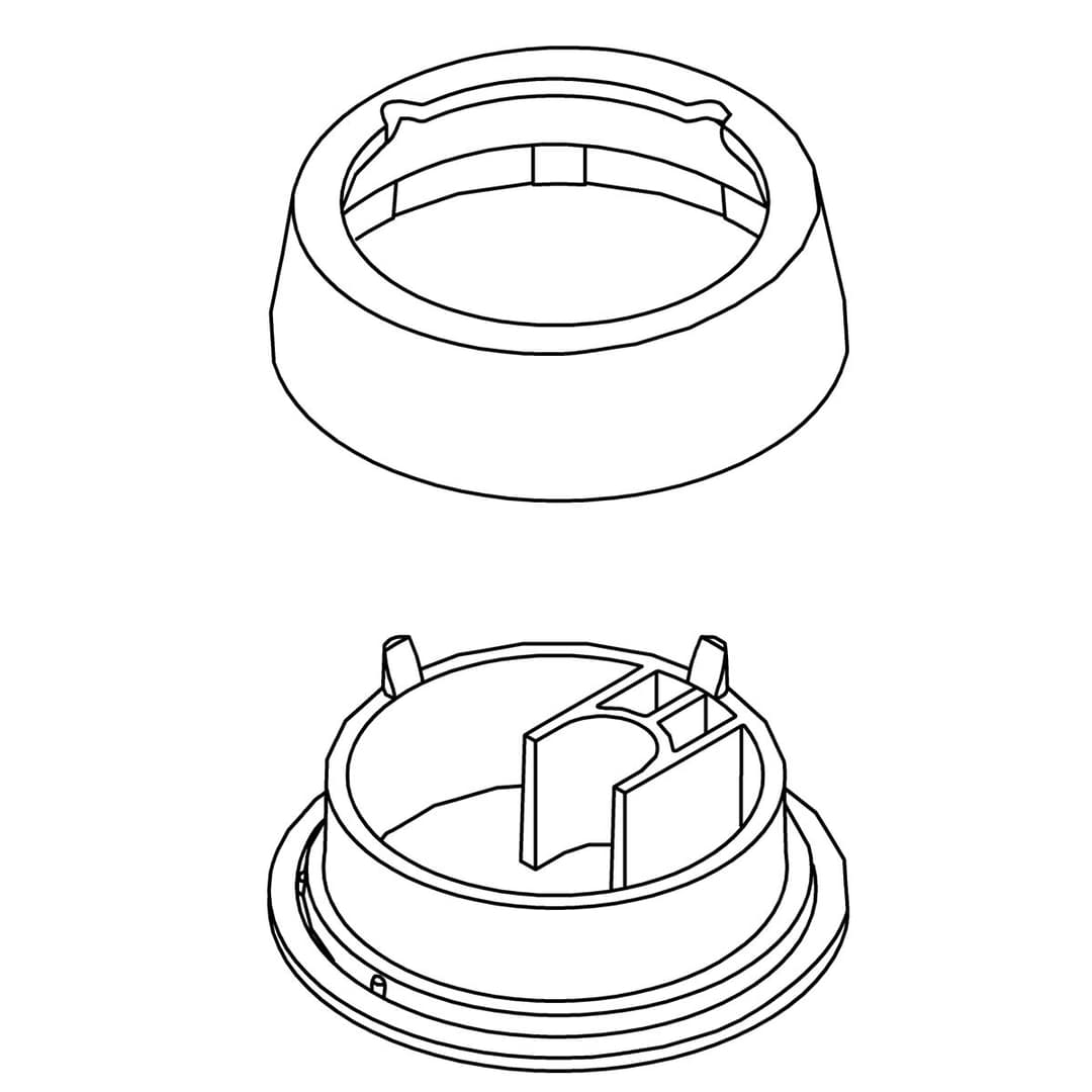 Kohler Genuine Parts KIT, Three HOLE Escutcheon - Vibrant Brushed Moderne Brass by Kohler Genuine Parts