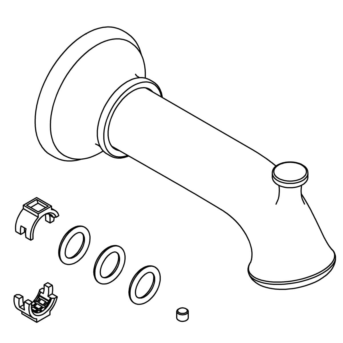 Kohler Genuine Parts TUB Spout Assembly - Vibrant Brushed Nickel by Kohler Genuine Parts