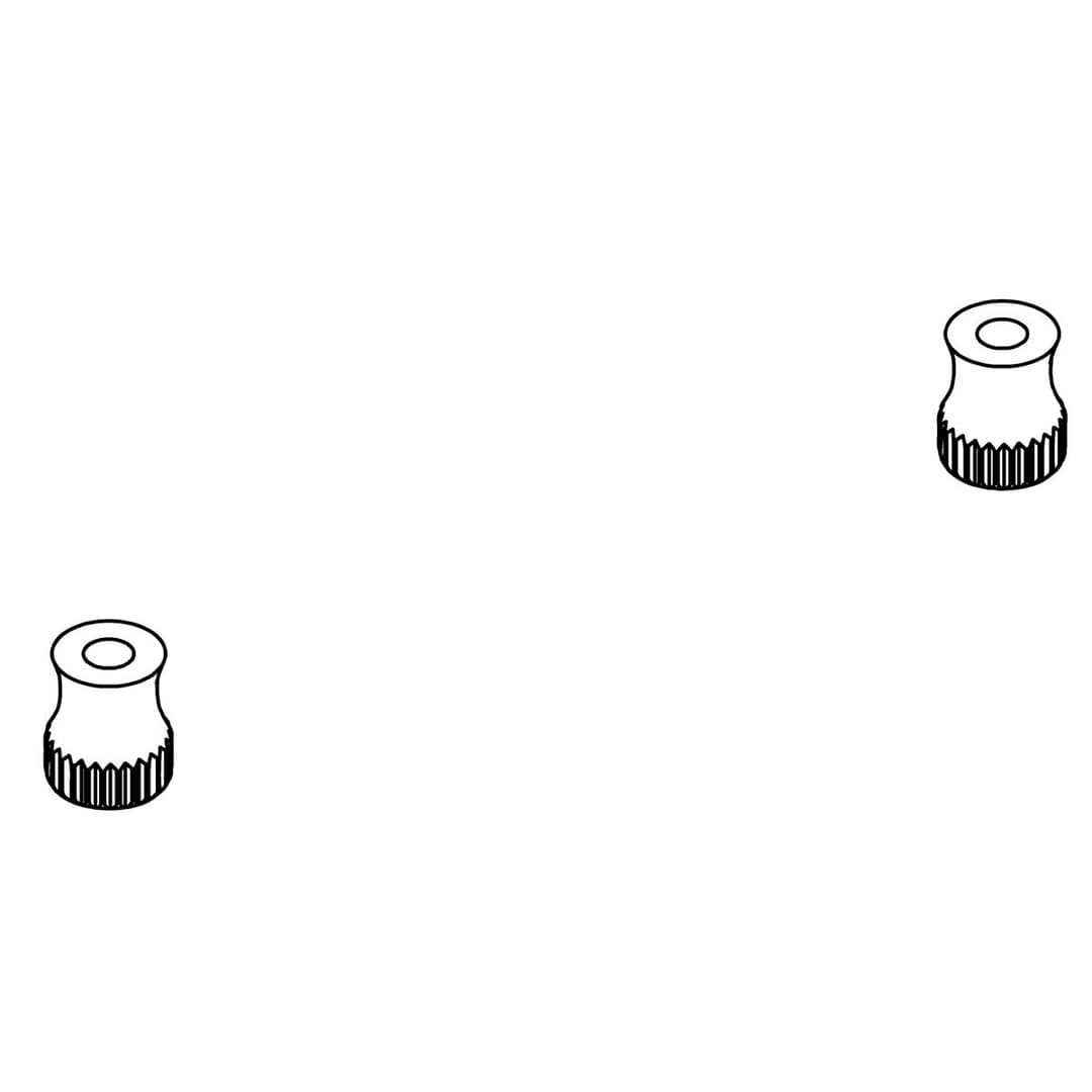 Kohler Genuine Parts Canopy Threaded Knobs - Moderne Brushed Gold by Kohler Genuine Parts