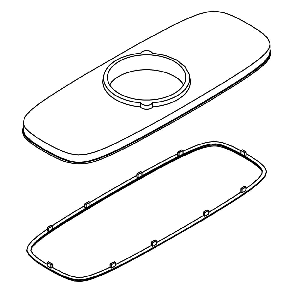 Kohler Genuine Parts KIT, Three HOLE Escutcheon - Vibrant Brushed Nickel by Kohler Genuine Parts