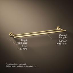 Kohler Purist 24'' Double towel bar - Vibrant Brushed Moderne Brass - image 3