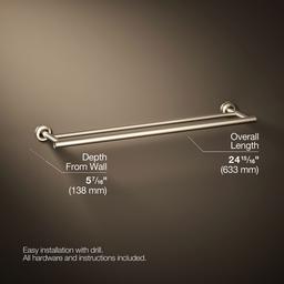 Kohler Purist 24'' Double towel bar - Vibrant Brushed Bronze - image 3