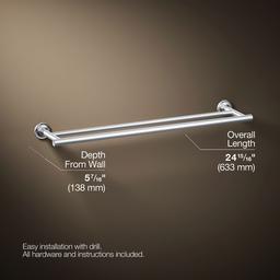 Kohler Purist 24'' Double towel bar - Polished Chrome - image 3