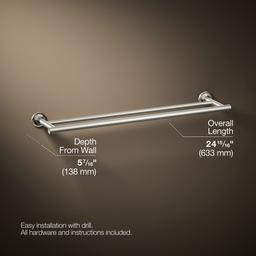 Kohler Purist 24'' Double towel bar - Vibrant Polished Nickel - image 3
