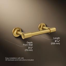 Kohler Purist Pivoting toilet paper holder - Vibrant Brushed Moderne Brass - image 3