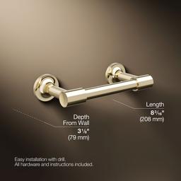 Kohler Purist Pivoting toilet paper holder - Vibrant French Gold - image 3