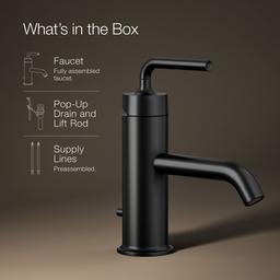Kohler Purist Single-handle bathroom sink faucet with Straight Lever handle, 1.2 gpm - Matte Black - image 2