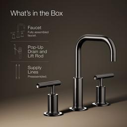 Kohler Purist Widespread bathroom sink faucet with Lever handles, 1.2 gpm - Vibrant Titanium - image 2