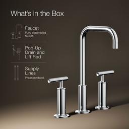 Kohler Purist Widespread bathroom sink faucet with Lever handles, 1.2 gpm - Polished Chrome - image 2