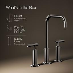 Kohler Purist Widespread bathroom sink faucet with Lever handles, 1.2 gpm - Vibrant Titanium - image 2