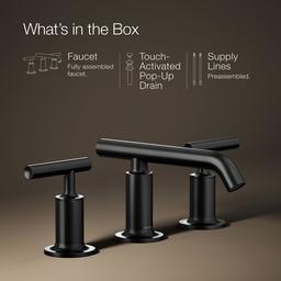 Kohler Purist Widespread bathroom sink faucet with Lever handles, 1.2 gpm - Matte Black - image 2