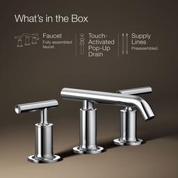 Kohler Purist Widespread bathroom sink faucet with Lever handles, 1.2 gpm - Polished Chrome - image 2