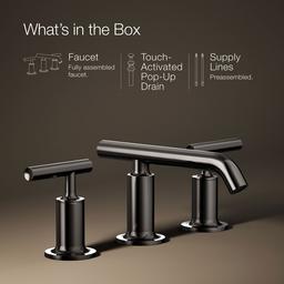 Kohler Purist Widespread bathroom sink faucet with Lever handles, 1.2 gpm - Vibrant Titanium - image 2